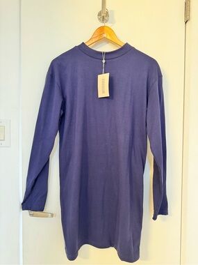 Missguided Long Sleeve Navy Dress